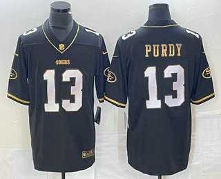 Mens San Francisco 49ers #13 Brock Purdy Black Gold Vapor Untouchable Limited Stitched Jersey Dzhi->san francisco 49ers->NFL Jersey